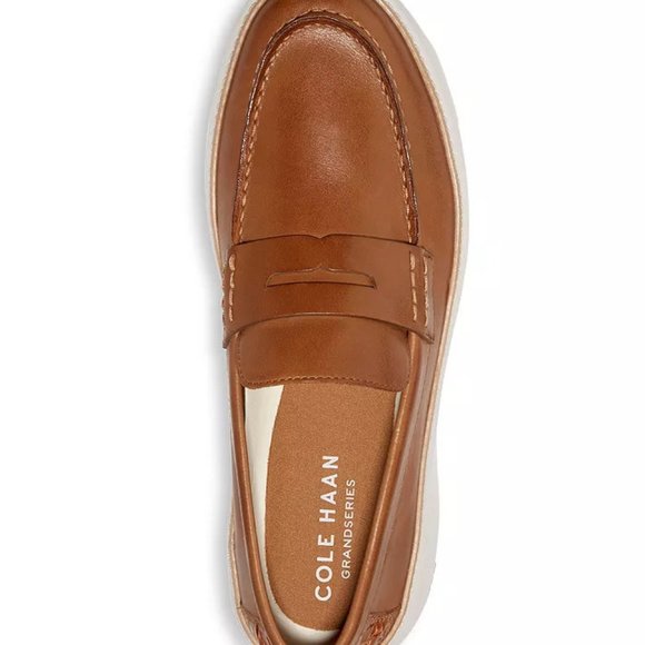 Cole Haan Men\'s GrandPro TopSpin Tan Leather Penny Loafers 11M - New in Box